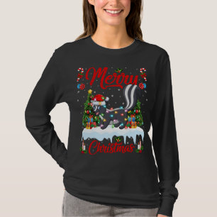 T-shirt Skunks Amoureux Noël Éclairage Santa Hat Skunks Ch