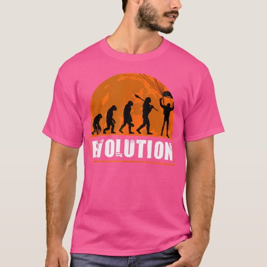 T-shirt Sky Diving Funny Human Evolution (Devant)