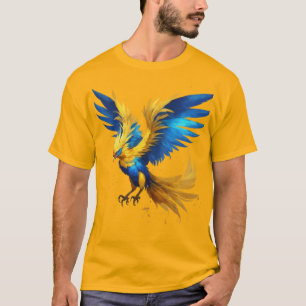 T-shirt Sky Phoenix Radiant : Beauté bleue et jaun
