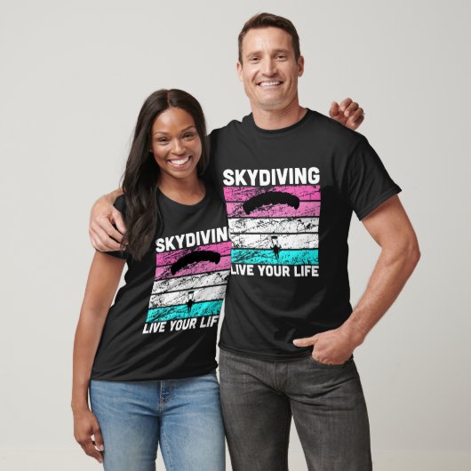 T-shirt Skydive En Couleurs Rétro Pour Instructeur De Skyd (Unisexe)