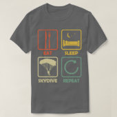 T-shirt Skydive skydive Manger Sleep Répéter Retro Funny G (Design devant)
