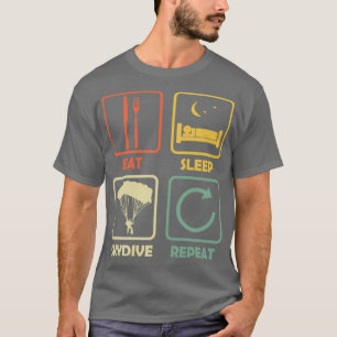 T-shirt Skydive skydive Manger Sleep Répéter Retro Funny G