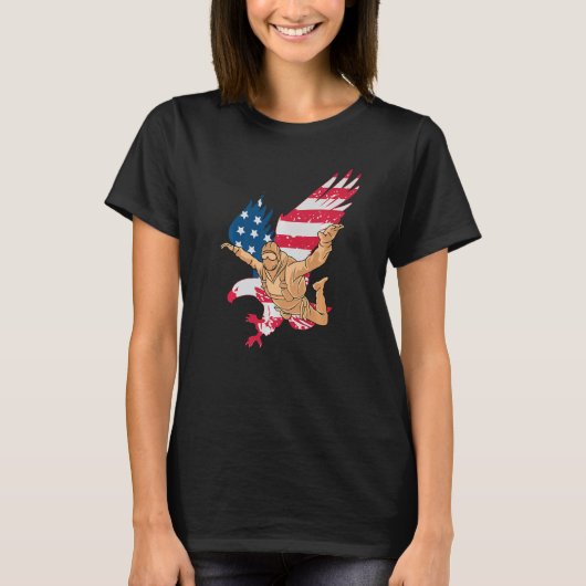 T-shirt Skydiver Patriotique Us American Flag Freedom Skyd (Devant)