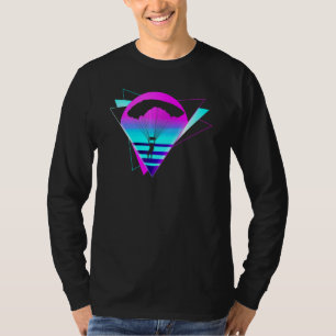 T-shirt Skydiving Vaporwave Parachute Parapente Rétro Vint