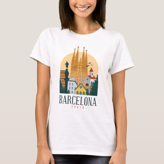 T-shirt Skyline de Barcelone (Devant)