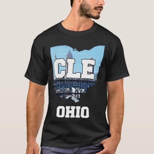 T-shirt Skyline de Cleveland Ohio City (Devant)