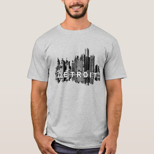 T-shirt Skyline de Detroit, Michigan (Devant)