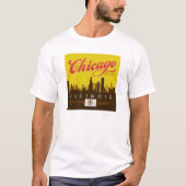 T-shirt Skyline de l'Illinois (Devant)