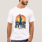 T-shirt Skyline de New York avec Statue de la Liberté (Devant)