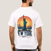 T-shirt Skyline de New York avec Statue de la Liberté (Dos)