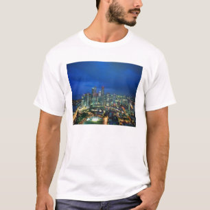 T-shirt Skyline de Singapour la nuit, Singapour
