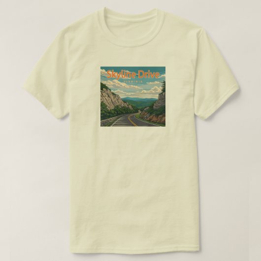T-shirt Skyline Drive Virginia Paysage (Design devant)