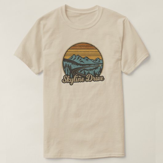 T-shirt Skyline Drive Virginia Retro (Design devant)