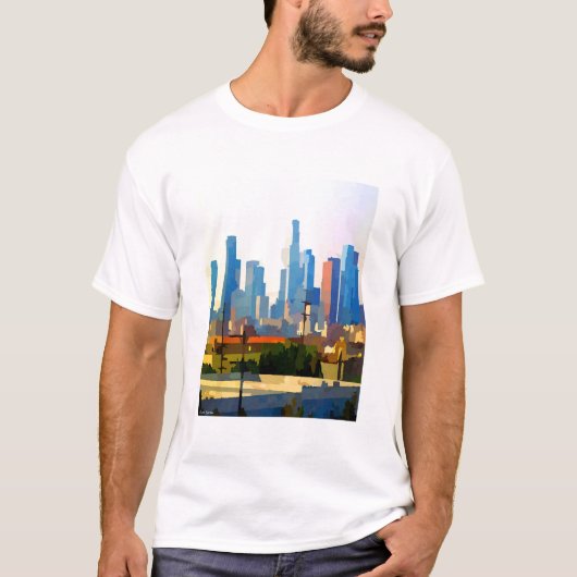 T-shirt Skyline du centre-ville de Los Angeles (Devant)