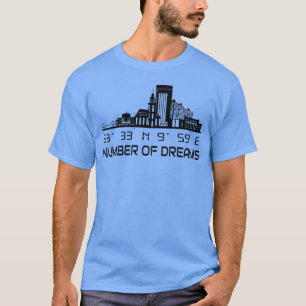 T-shirt Skyline Hambourg Silhouette Coordonnées Gps Ville