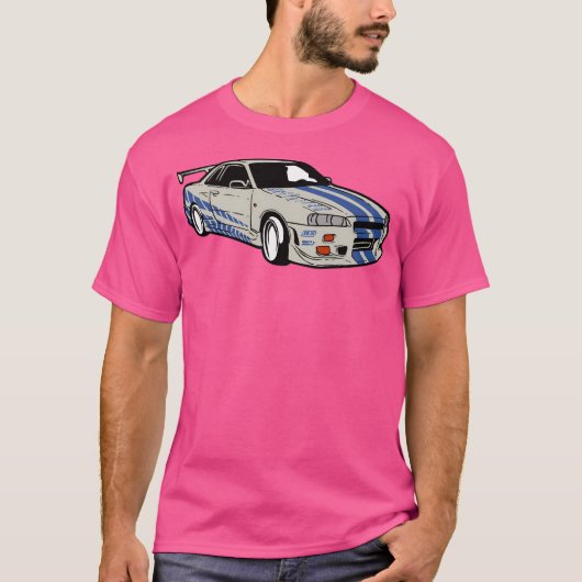 T-shirt Skyline R34 (Brian O'Conner) (Devant)