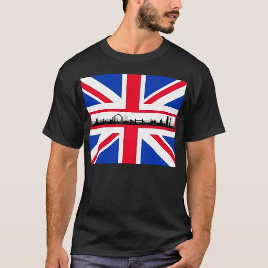 T-shirt Skyline Union Jack London (Devant)