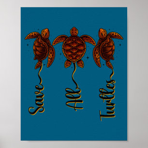 T-shirt Sla Alle Schildpadden Zeeschildpad Poster