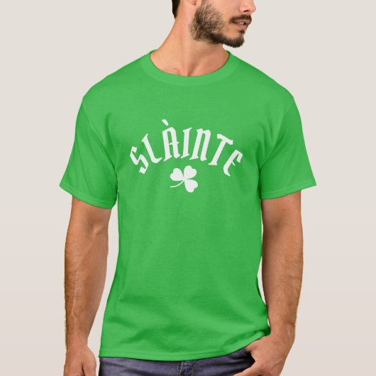 T-shirt SLÀINTE Funny Irish St. Patrick's Day Clover vert (Devant)
