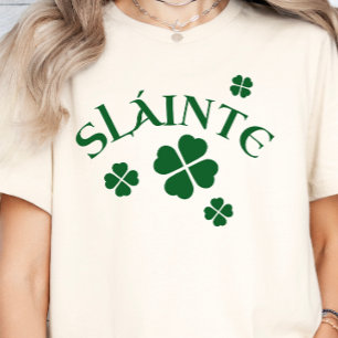T-shirt Slainte, Shamrock, Irlandaise St. Patrick's Lucky
