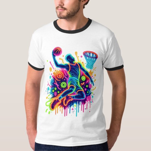 T-shirt Slam Dunk de basket-ball dynamique (Devant)