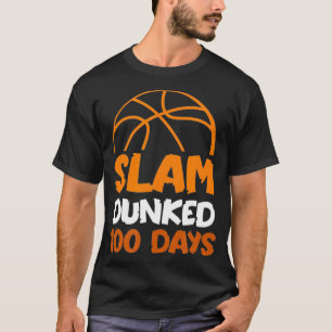 T-shirt Slam Dunked 100 Jours Joueur de basket-ball