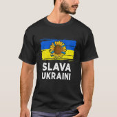 T-shirt Slava Ukraine Gloire à l'Ukraine Soutien F ukraini (Devant)