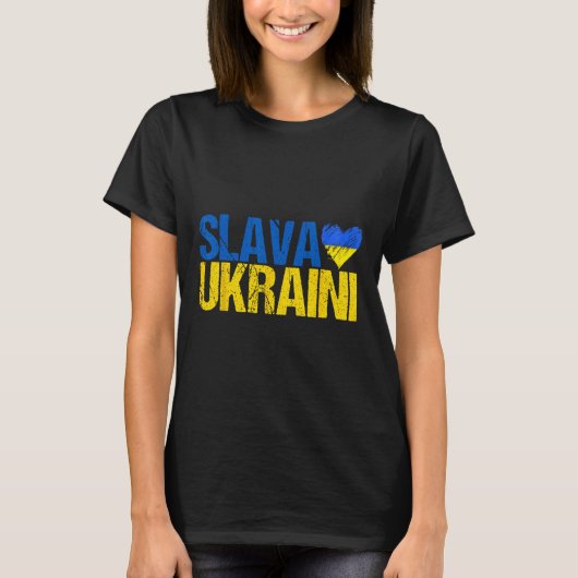 T-shirt Slava Ukraini Glory To Ukraine  (Devant)