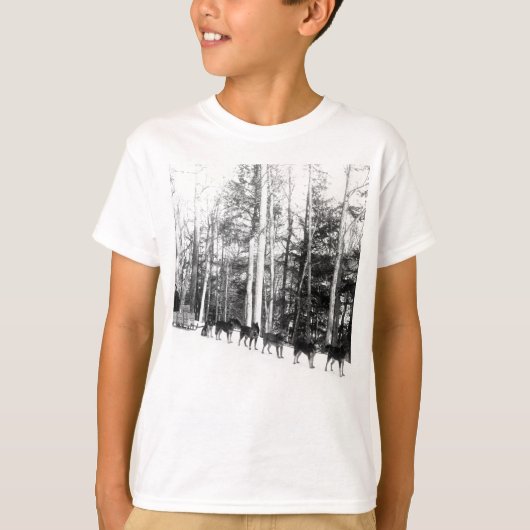 T-shirt Sledding de chien d'Alaska (Devant)