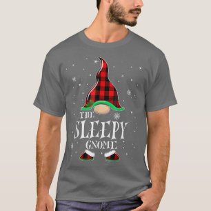 T-shirt Sleep Gnome Buffalo Plaid Matching Family Christma