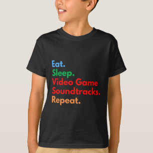 T-shirt Sleep Video Game Soundtracks Répéter Pour Gaming L