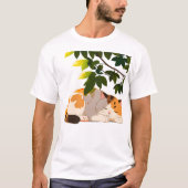 T-shirt Sleeping Chubby Calico Cat (Devant)