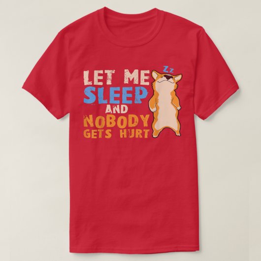 T-shirt Sleeping Corgi Dog, Sleepshirt, Pajamas (Design devant)