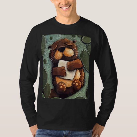 T-shirt Sleeping Sea Otter Party Animal maternelle (Devant)