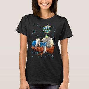T-shirt Sleeping Sloth Menorah Hanukkah Chanukah Animal Je