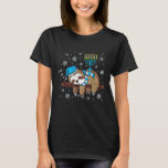 T-shirt Sleeping Sloth Menorah Hanukkah Chanukah Animal Je<br><div class="desc">Sleeping Sloth Menorah Hanukkah Chanukah Animal Jewish</div>