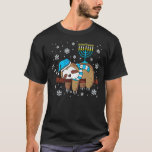 T-shirt Sleeping Sloth Menorah Hanukkah Chanukah Animal Je<br><div class="desc">Sloth Menorah Dormir Hanoukka Chanukah Animal Juif 1</div>