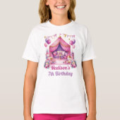 T-shirt Sleepover squat fille Anniversaire rose violet par (Devant)