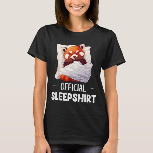 T-shirt Sleepshirt Sleeng Red Panda Animal Lovers Pajama (Devant)