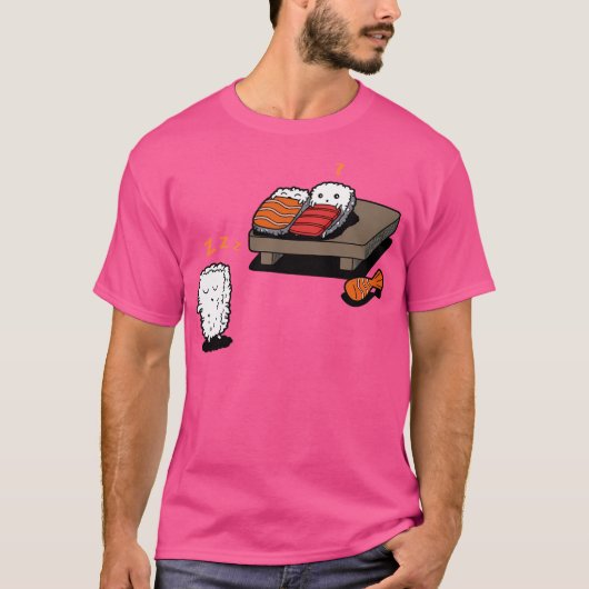 T-shirt Sleepwalk Sushi Funny Kawaii Sushi Cartoon (Devant)