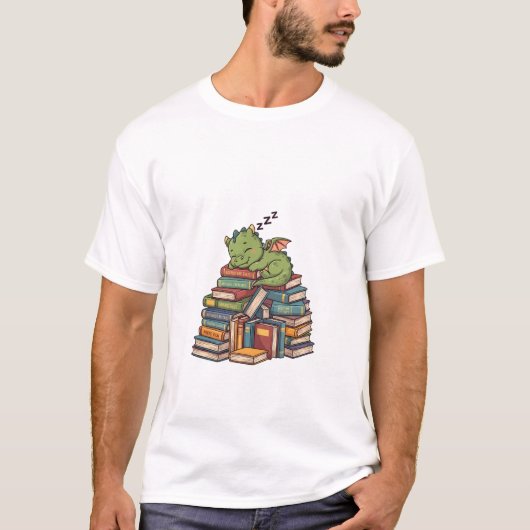 T-shirt Sleepy Bookworm Dragon (Devant)