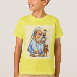 T-shirt Sleepy Bulldog avec un ami de Natasha Us