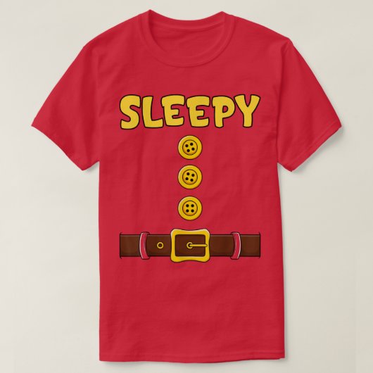 T-shirt Sleepy Halloween Dwarf Costume Matching Group Coup (Design devant)