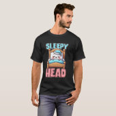 T-shirt Sleepy Head Cute Bedtime Cartoon (Devant entier)