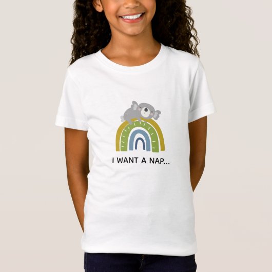 T-Shirt Sleepy Koala et Boho Rainbow Custom (Devant)