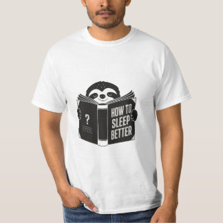 T-shirt Sleepy Sloth Lire un livre d'auto-assistance