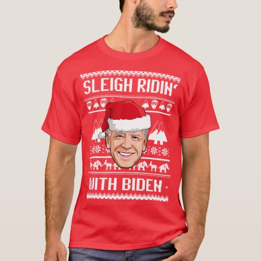 T-SHIRT SLEIGH RIDIN AVEC BIDEN (Devant)
