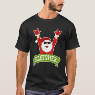 T-shirt SLEIGHER Funny Heavy Metal Music Père Noël Noël