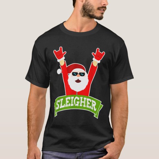 T-shirt Sleigher Ugly Sweater Heavy Metal Christmas Sweate (Devant)