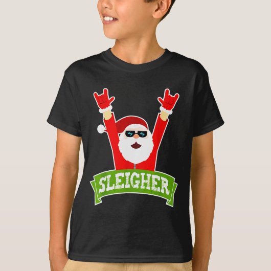 T-shirt Sleigher Ugly Sweater Heavy Metal Christmas Sweate (Devant)